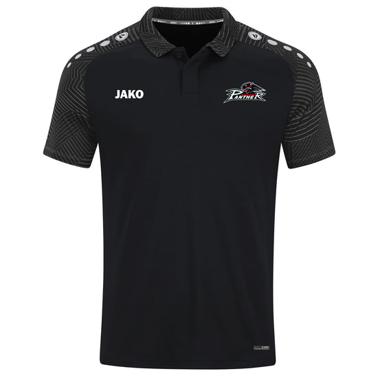 Schwarzes Polyester-Poloshirt mit JAKO- und Pantherlogo